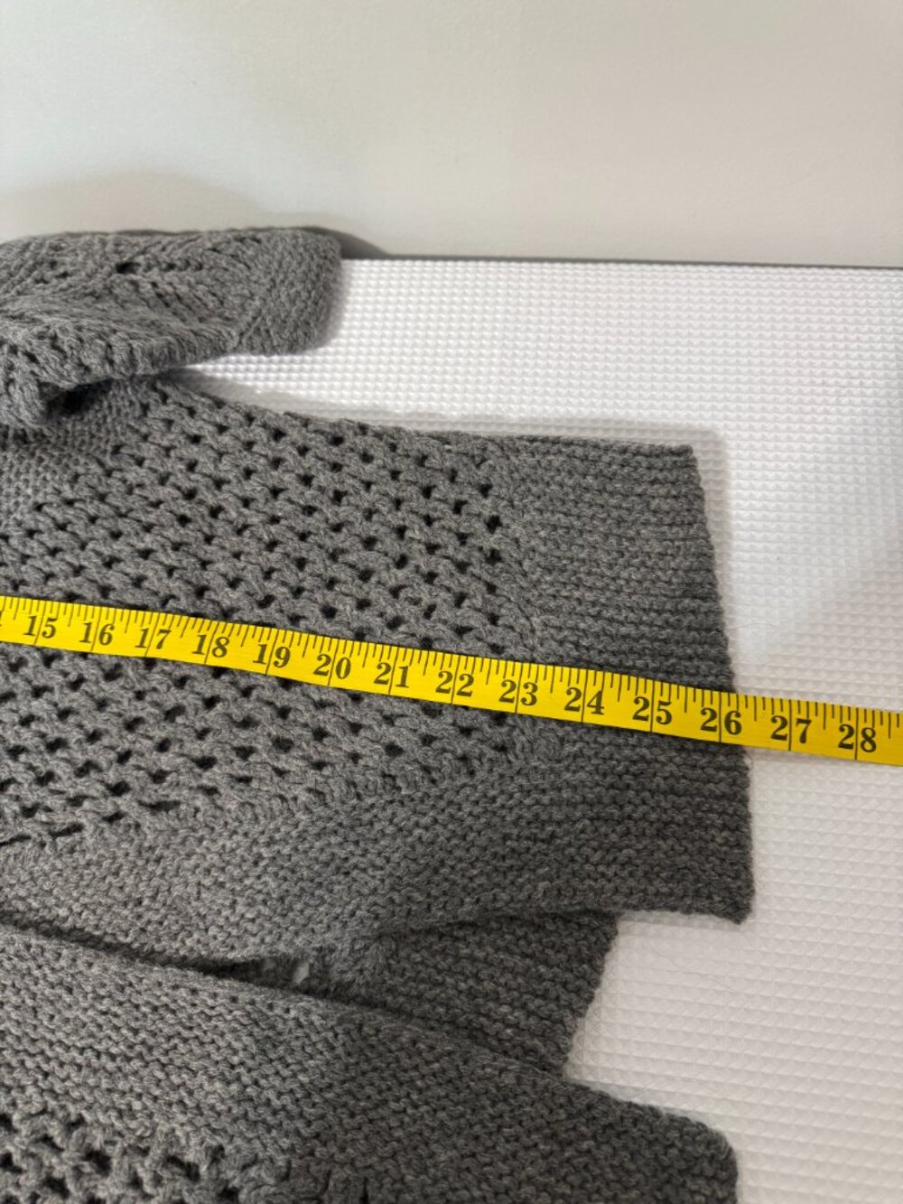 SUNDANCE Gray Open Knit Bolero Cardigan - Picture 6 of 7
